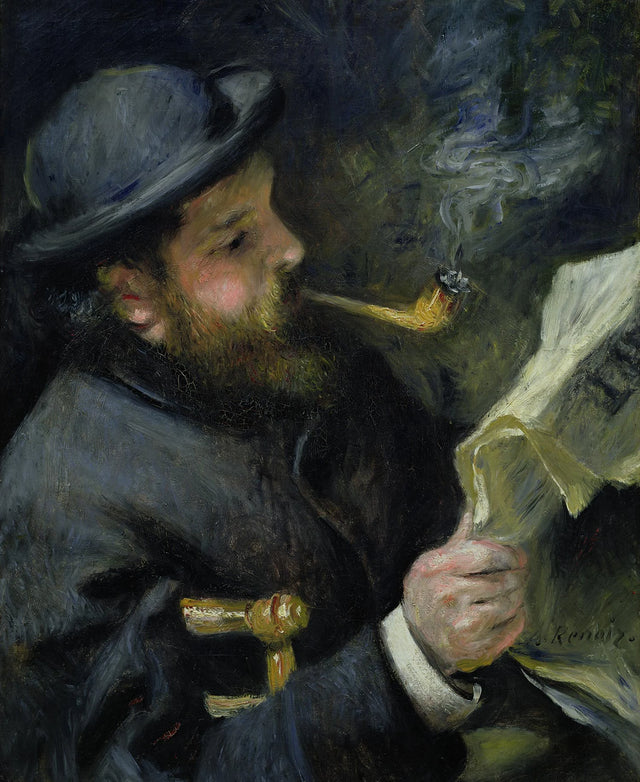 Claude Monet reading, circa 1873 - Pierre-Auguste Renoir