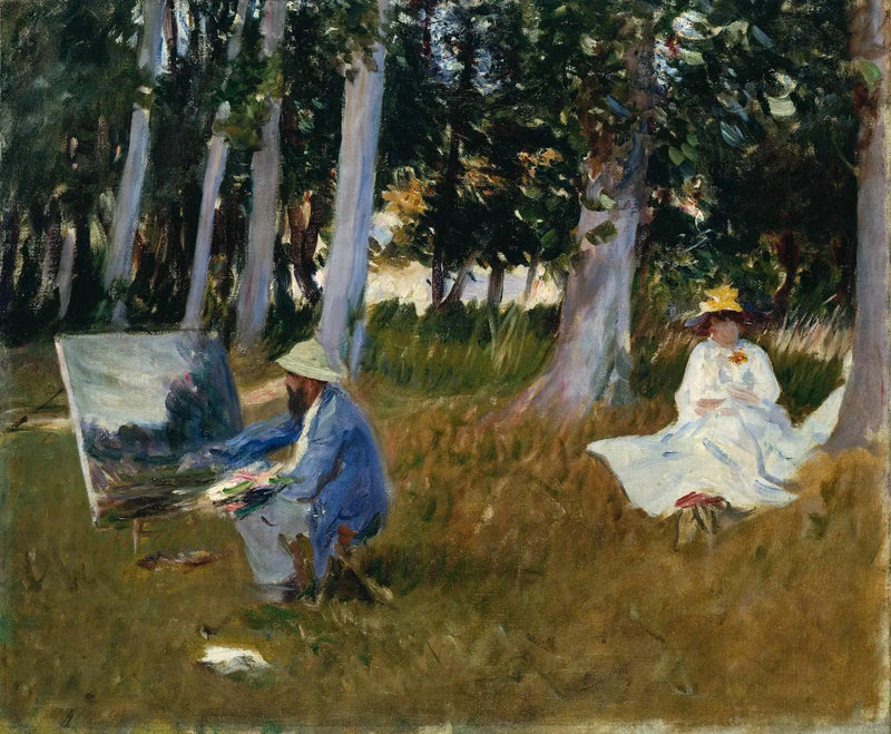 Claude Monet painting at the edge of a wood - John Singer Sargent