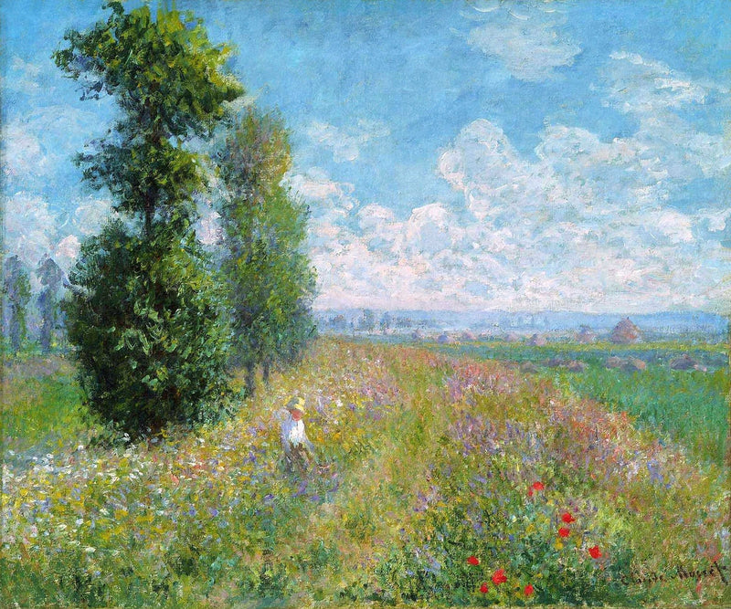 Meadow with poplars W378 - Claude Monet