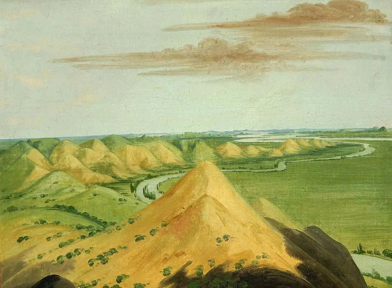 Clay Bluffs, twenty miles above the Mandans
