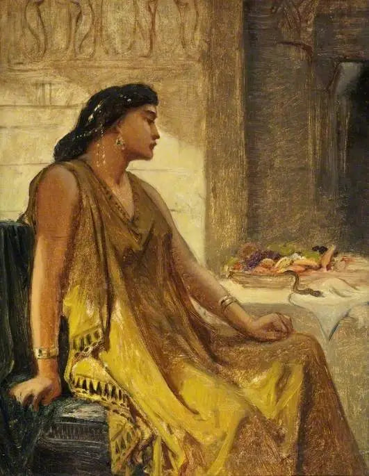 Cléopâtre et l'Aspic - Edward Poynter image 1 reproduction artisanale de tableau