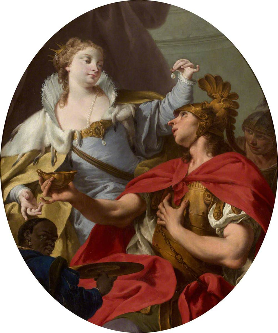 Cleopatra and the Pearl - Giovanni Battista Pittoni