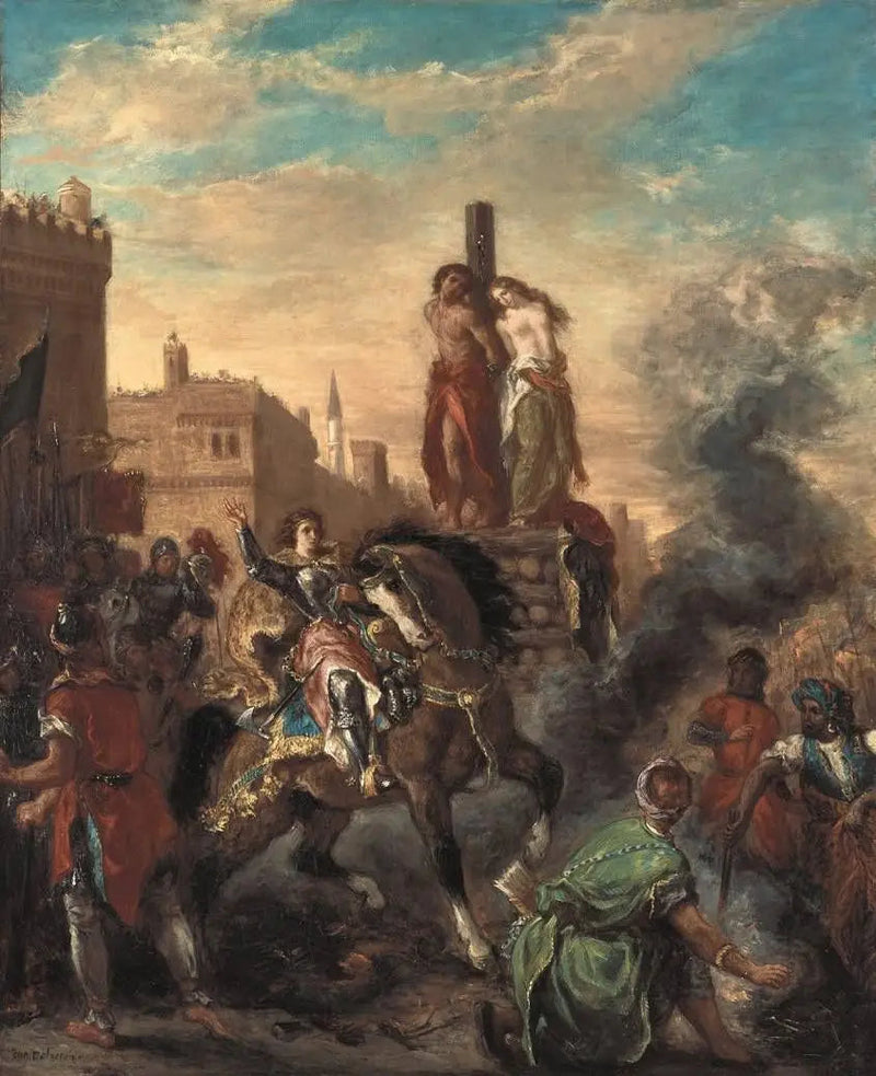 Clorinda Saves Olindo and Sophronia - Eugène Delacroix