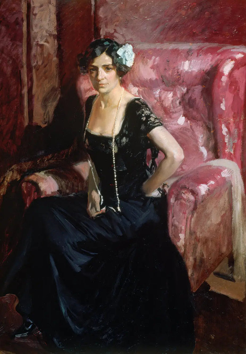 Clotilde in Evening Dress - Joaquín Sorolla