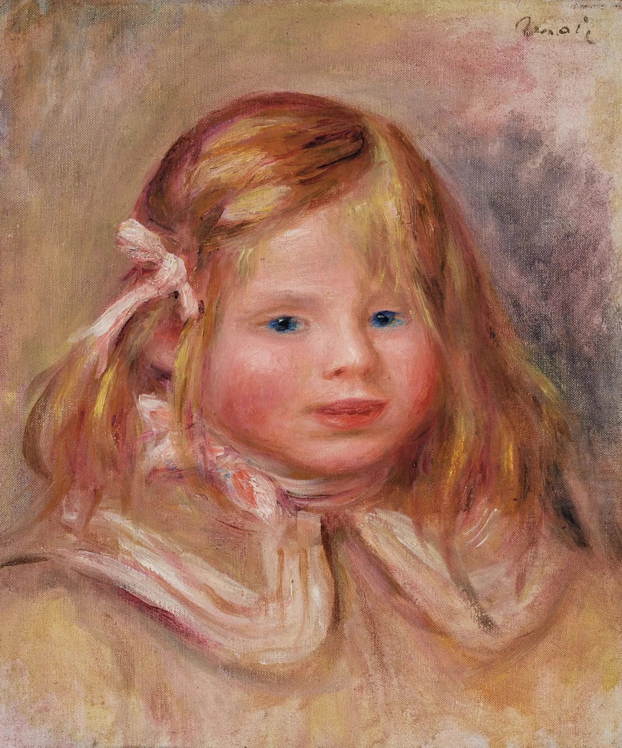 Coco with the Pink Ribbon - Pierre-Auguste Renoir