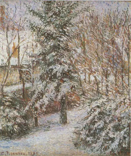 Garden Corner, Snow, Eragny - Camille Pissarro