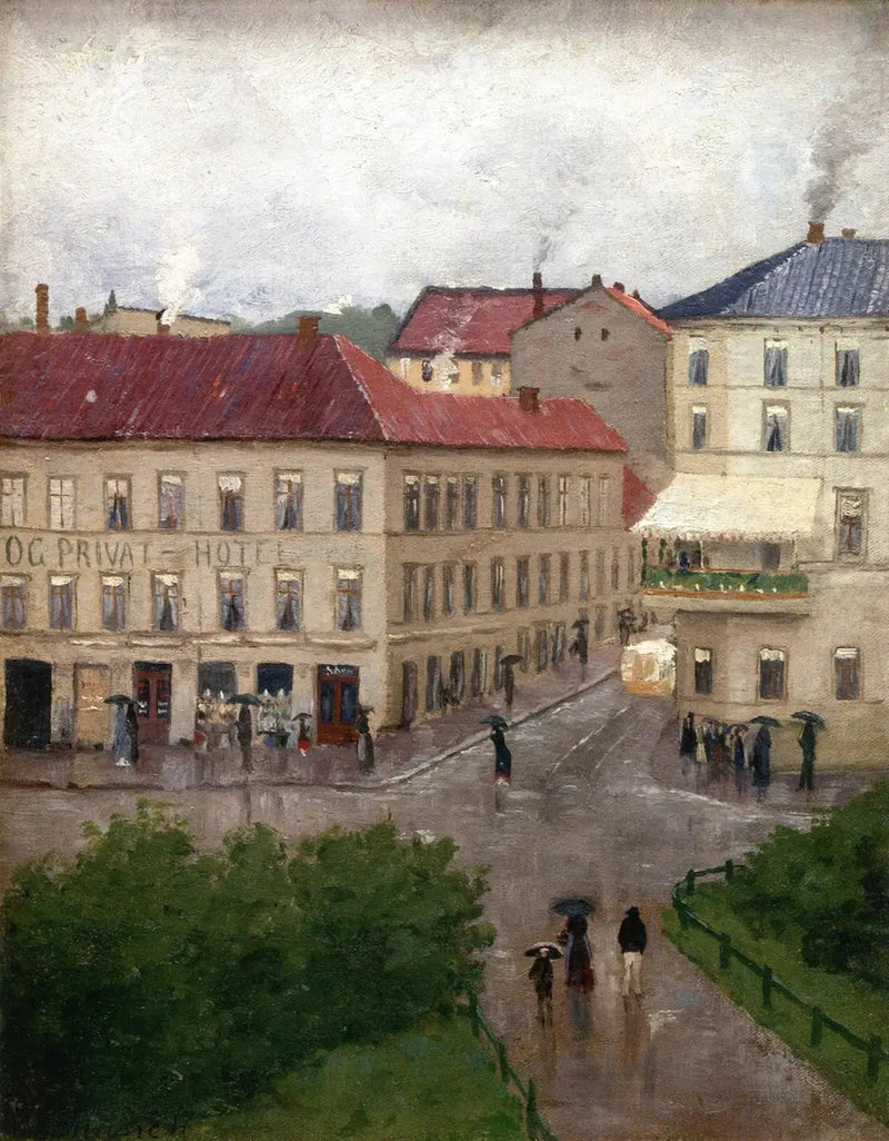 Street Corner on Karl Johan, Grand Café - Edvard Munch