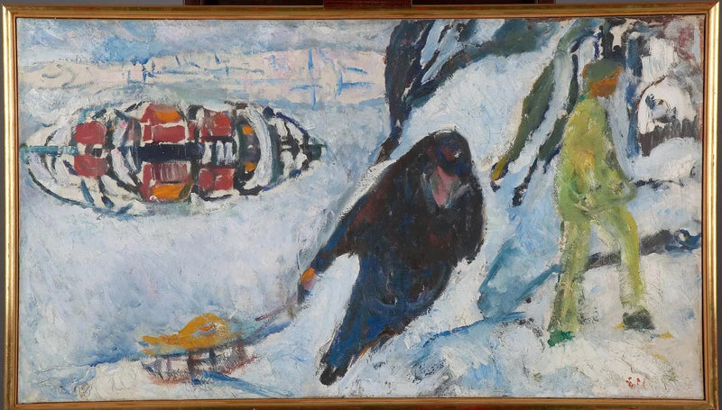 Hill with Sled - Edvard Munch