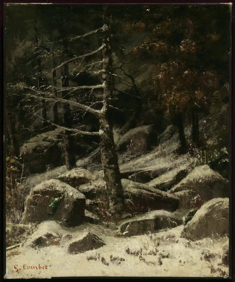 Winter wooded hill - Gustave Courbet