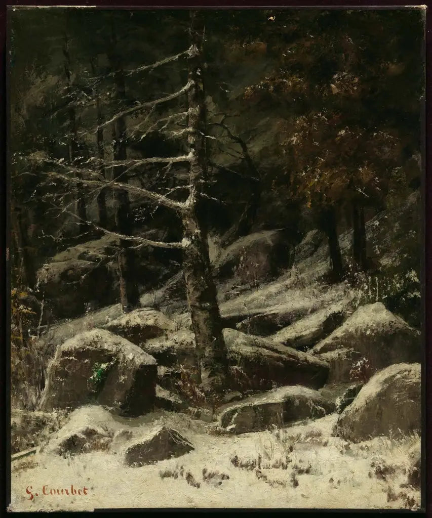 Winter wooded hill - Gustave Courbet