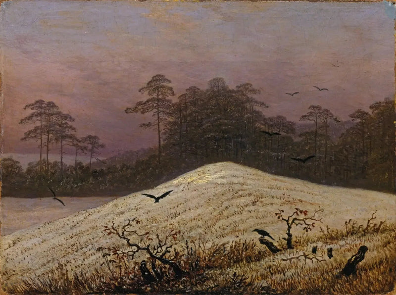 snow hill with crows - Caspar David Friedrich