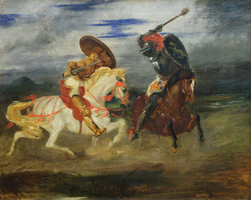 Knights Fighting in the Countryside - Eugène Delacroix