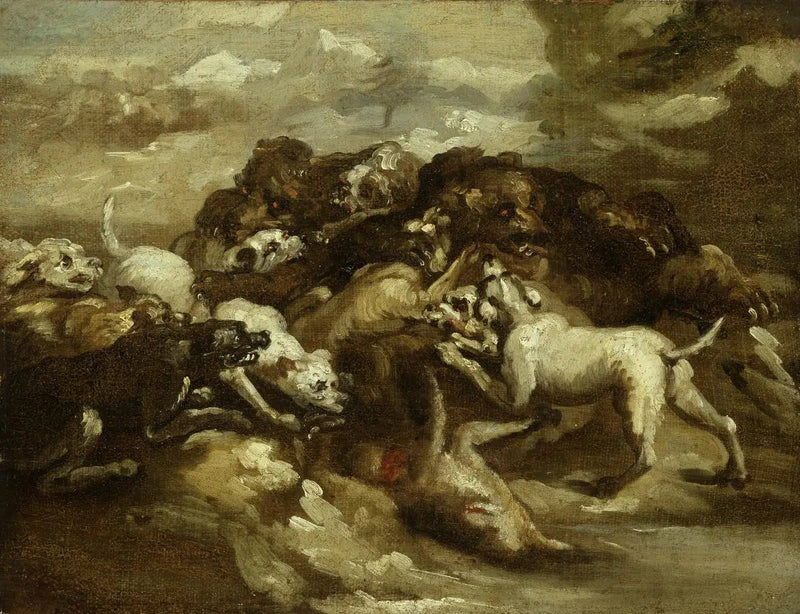 Dog and Bear Fight - Théodore Géricault
