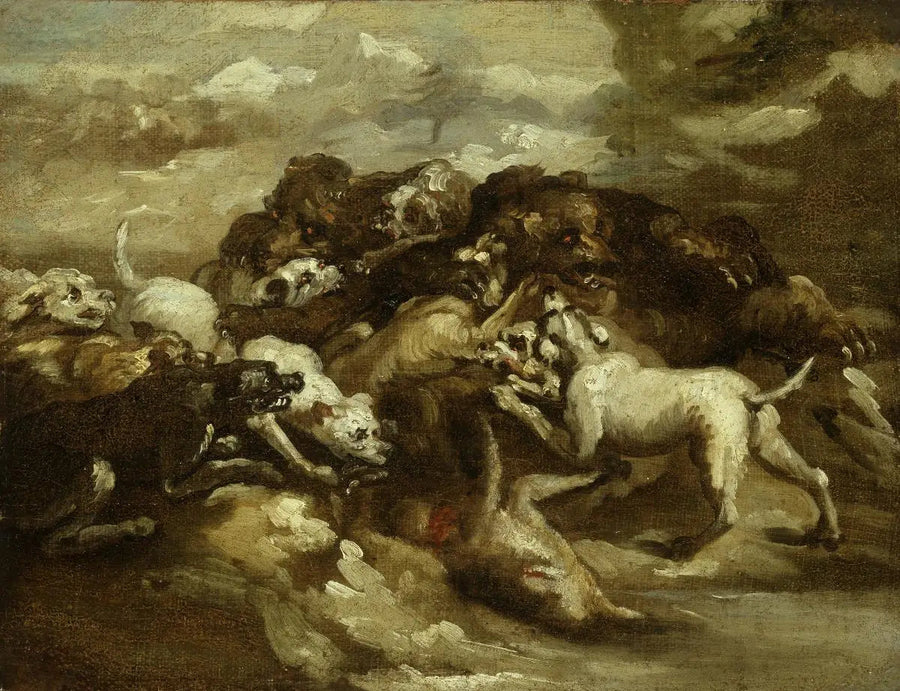 Dog and Bear Fight - Théodore Géricault