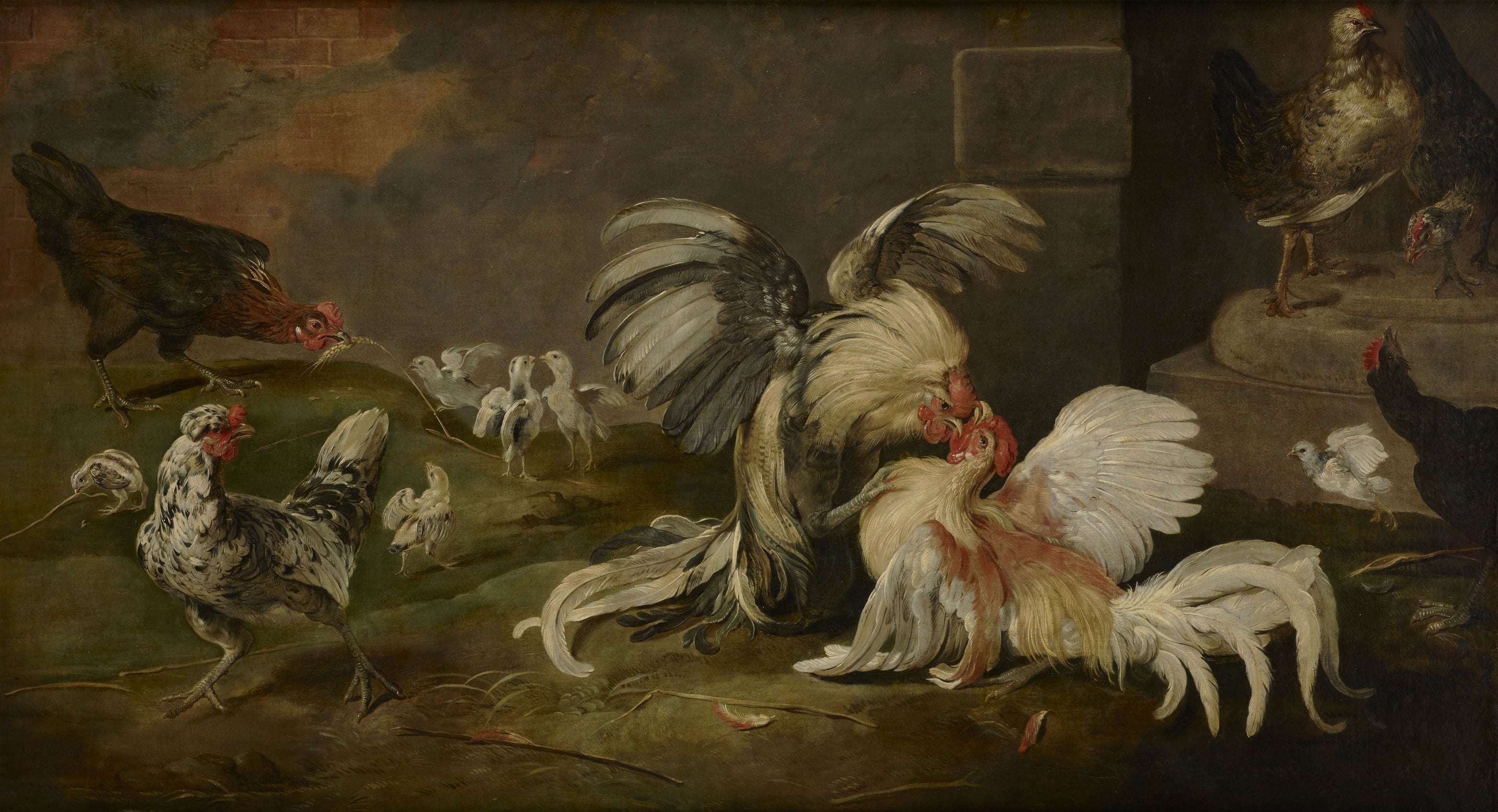Combat de coqs dans la volaille - Frans Snyders image 1 copie peinte à la main à l’huile