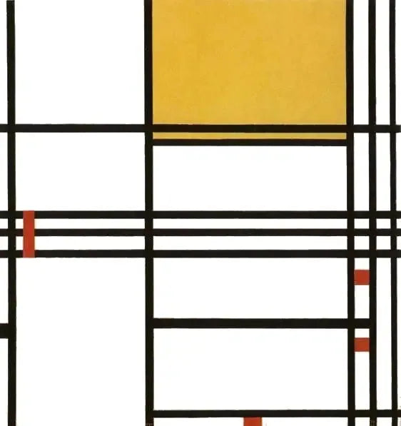 Composition 9 with black, white, yellow, and red - Piet Mondrian