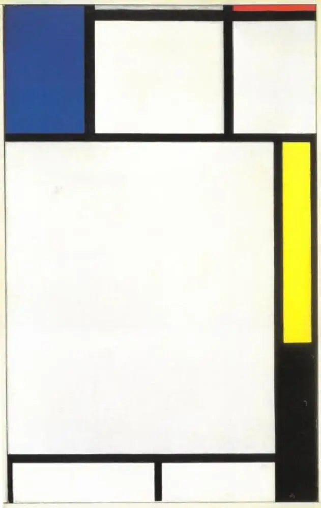 Reproduction du tableau « Composition avec bleu, rouge, jaune et noir - Piet Mondrian » par Alpha Reproduction en peinture à l’huile