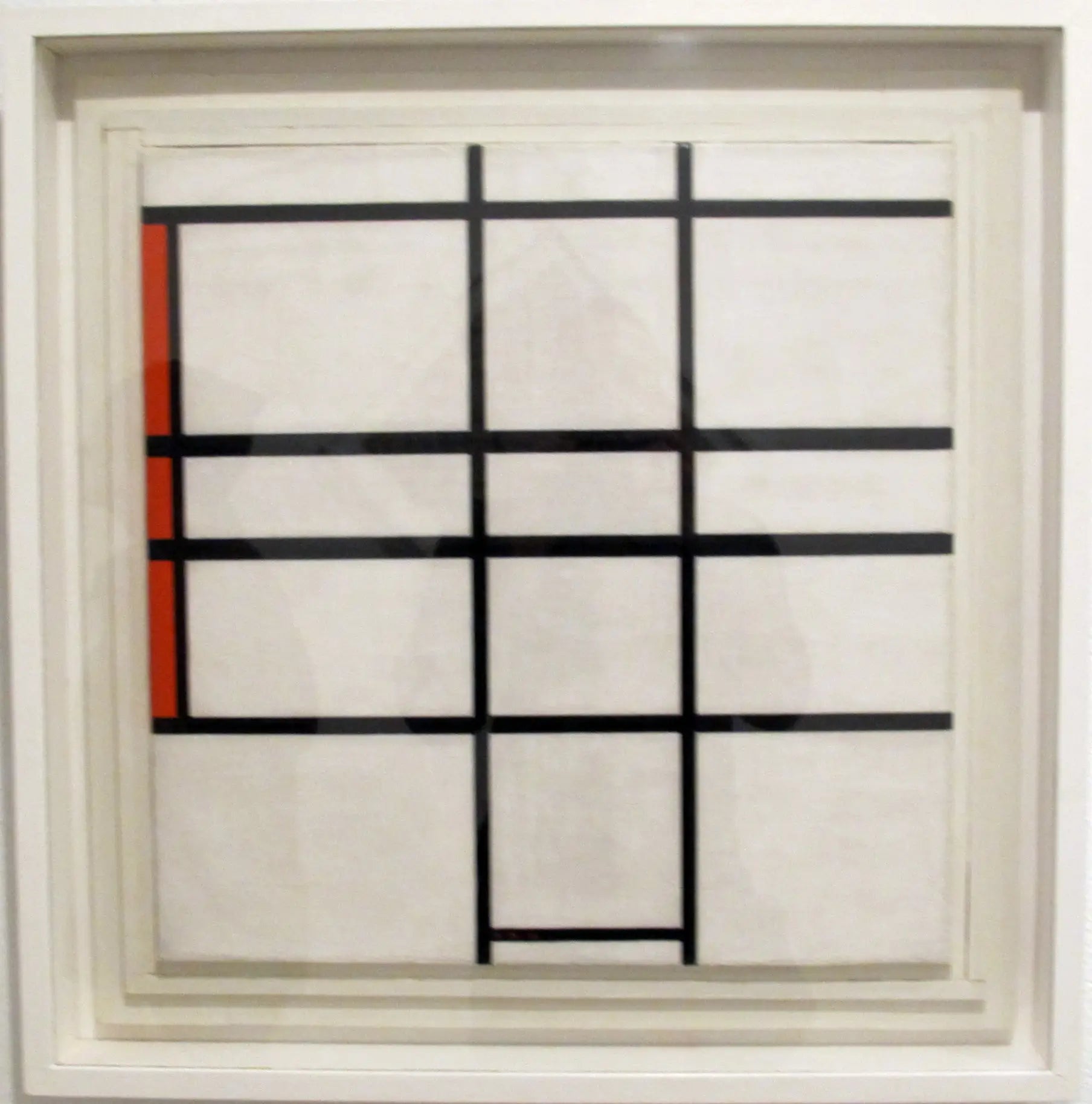 Composition avec du blanc et du rouge - Piet Mondrian image 1 copie peinte à la main à l’huile