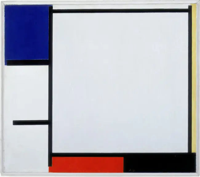 Composition with blue, yellow, red, black, and gray - Piet Mondrian