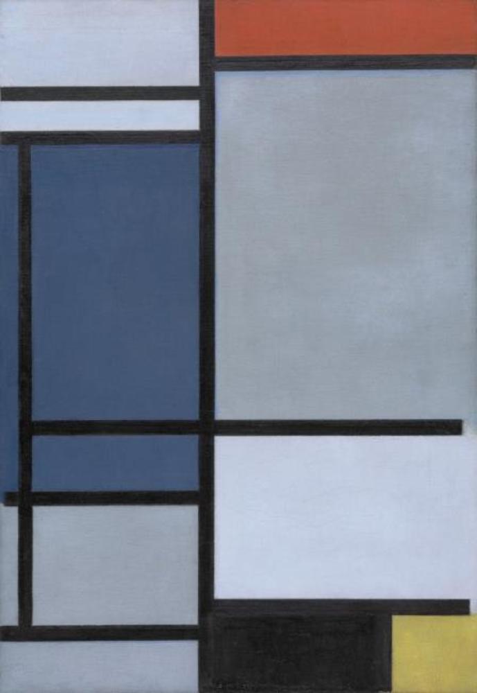 Reproduction du tableau « Composition avec du rouge, du bleu, du noir, du jaune et du gris - Piet Mondrian » par Alpha Reproduction en peinture à l’huile