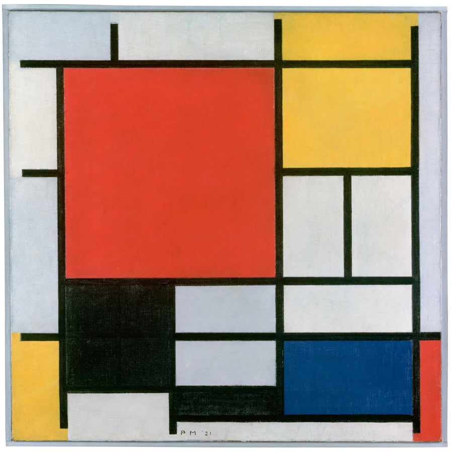 Composition with large red, yellow, black, gray, and blue - Piet Mondrian