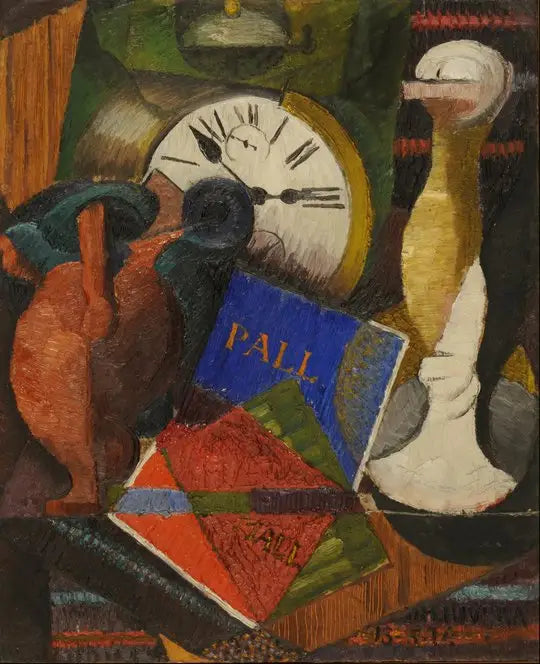 Composition with clock - Diego Rivera