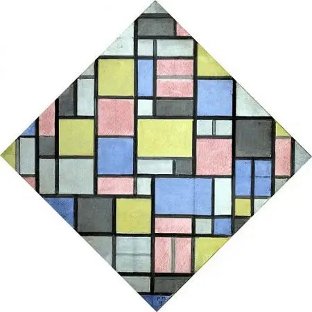 Composition with Raster 6: Result, Composition with Colors - Piet Mondrian