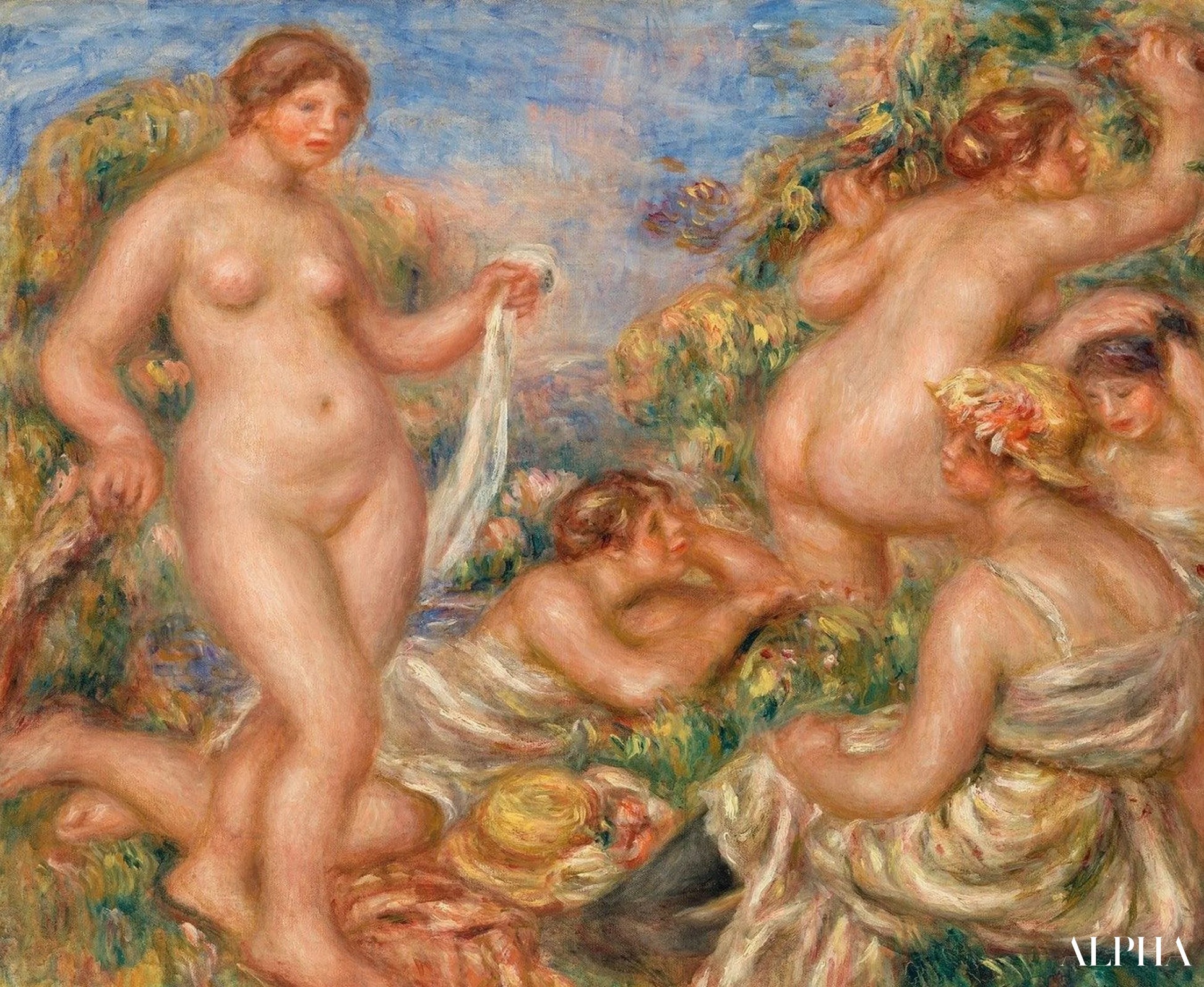 Composition, cinq baigneuses - Pierre-Auguste Renoir - Reproductions de tableaux et peintures haut de gamme