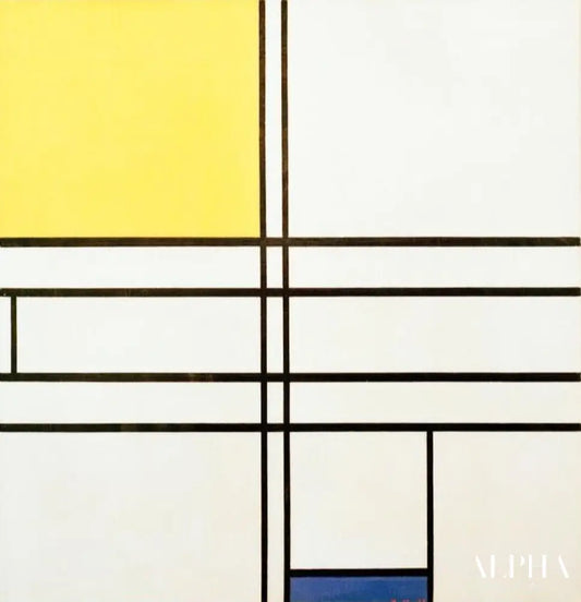 Composition en bleu et jaune - Mondrian - Reproductions de tableaux et peintures haut de gamme