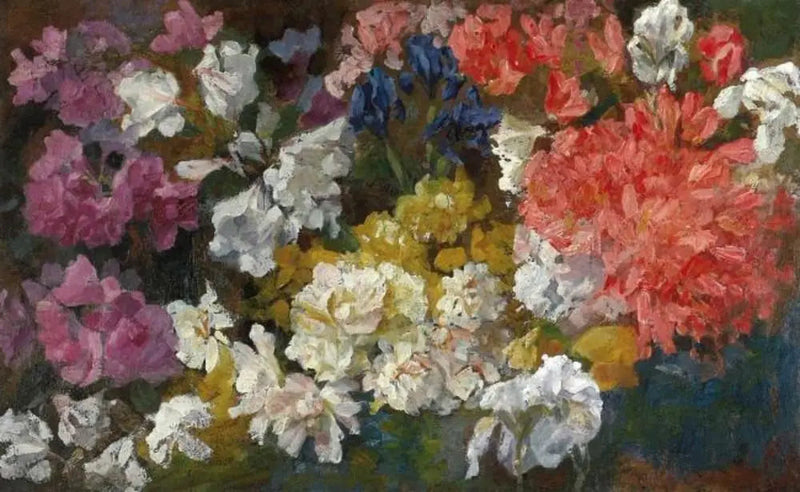 Floral composition with rhododendrons and irises - Piet Mondrian