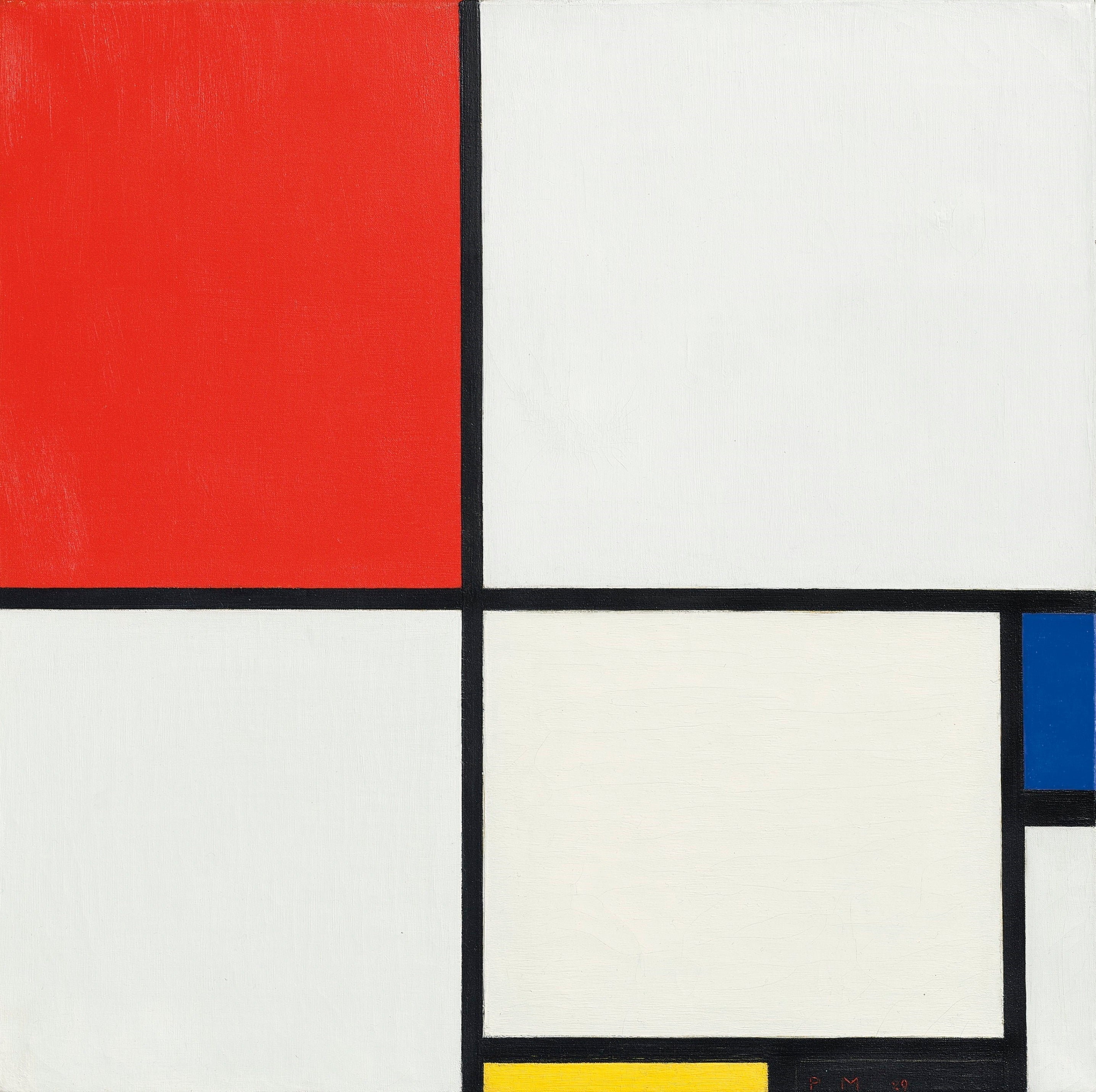Reproduction du tableau « Composition III avec rouge, bleu, jaune et noir - Piet Mondrian » par Alpha Reproduction en peinture à l’huile