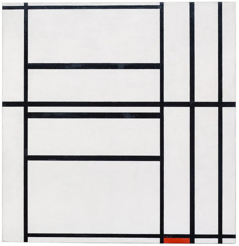 Composition No. 1 with Gray and Red 1938 / Composition with Red 1939 - Piet Mondrian