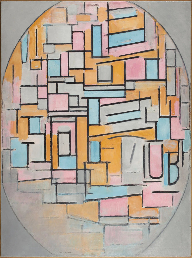 Oval composition with color panels 2 - Piet Mondrian