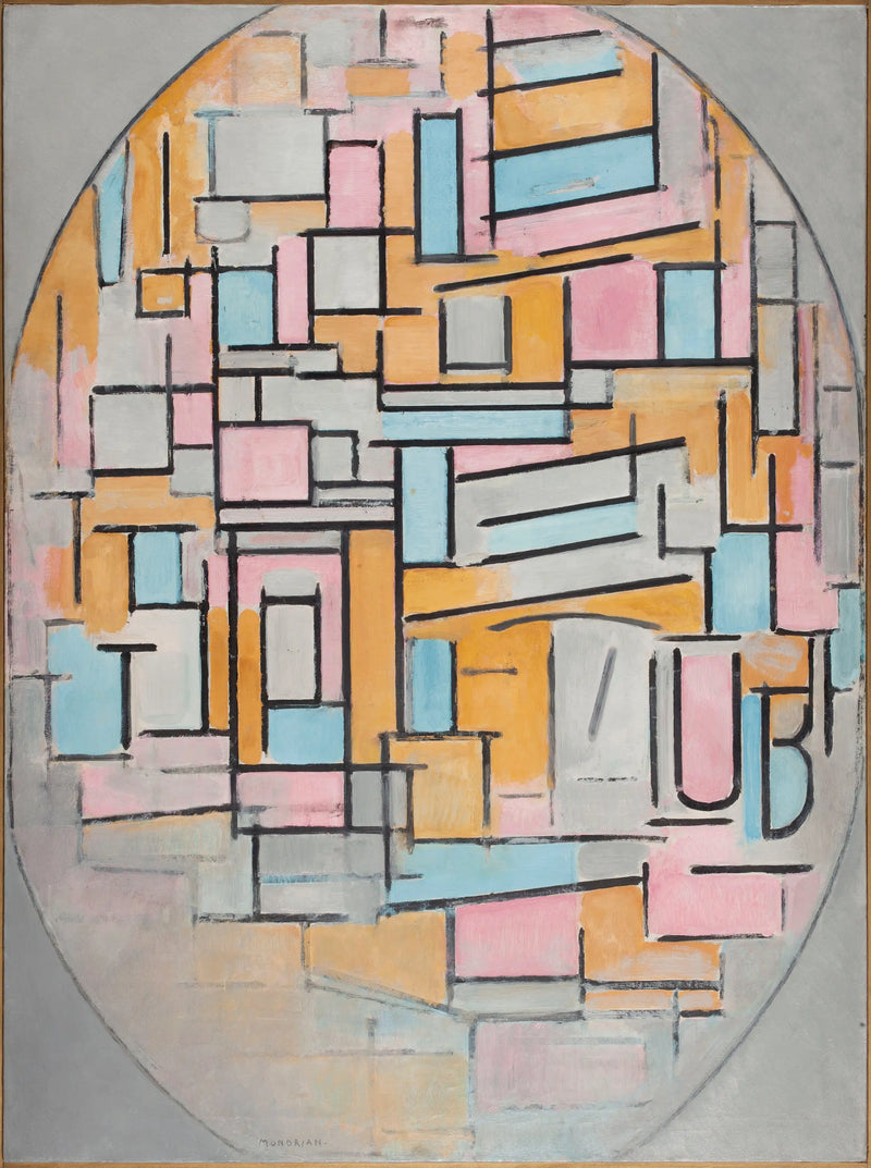Oval composition with color panels 2 - Piet Mondrian
