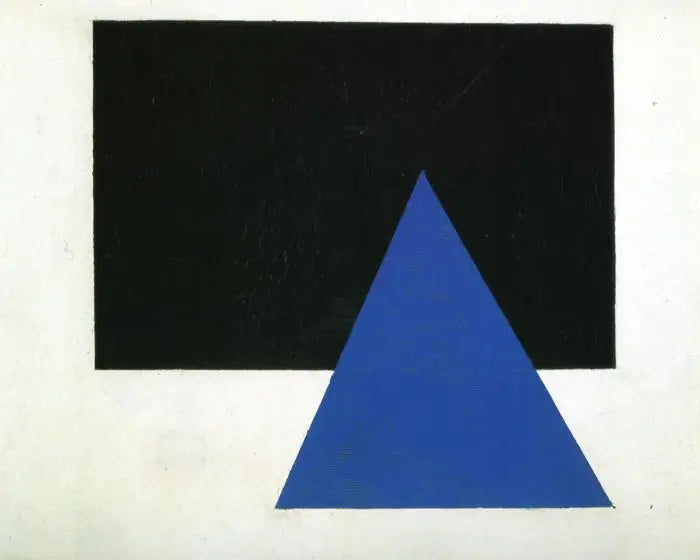 Suprematist composition with blue triangle and black rectangle - Kazimir Malevich