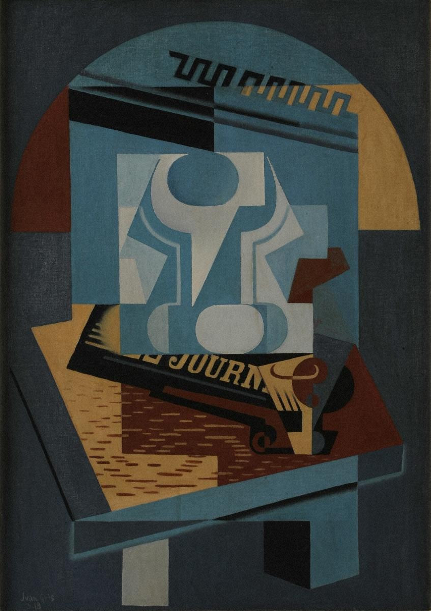Compotier et journal - Juan Gris