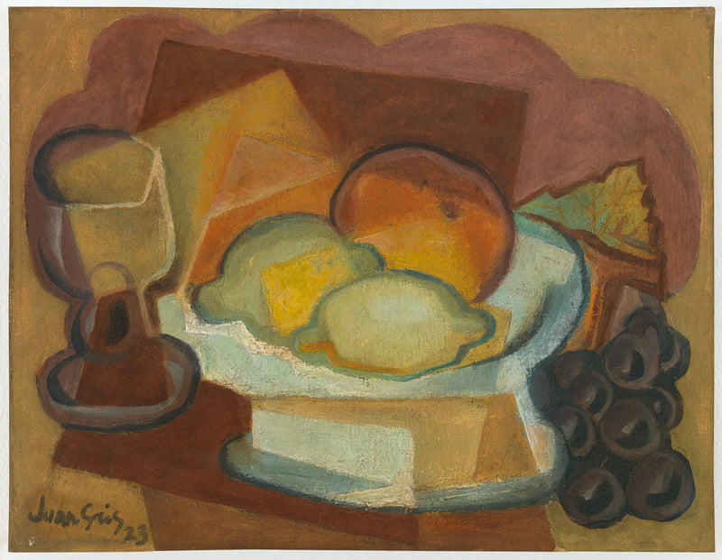 Compotier and glass (Still life with lemons) - Juan Gris