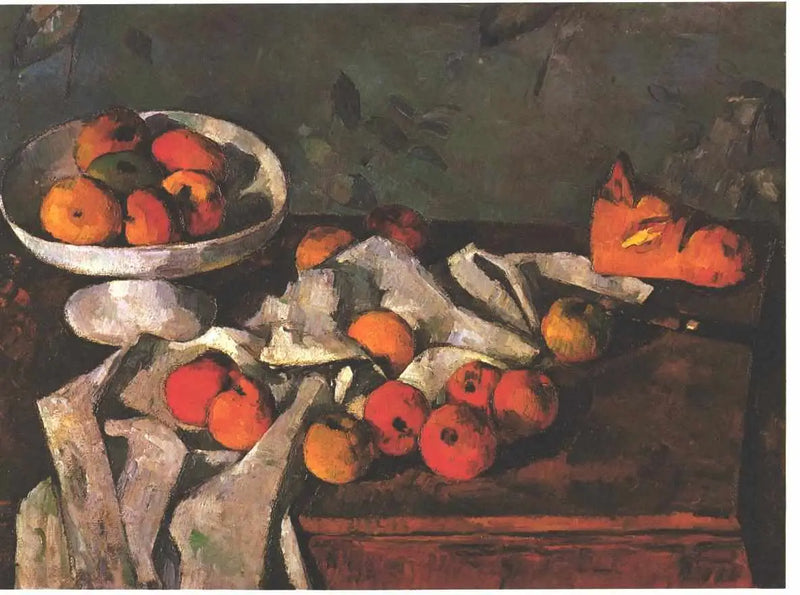 Bowl of Fruit, Apples and Loaf of Bread - Paul Cézanne