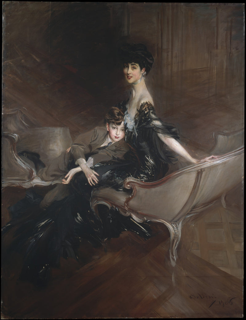 Consuelo Vanderbilt (1876–1964), Duchess of Marlborough, and her son, Lord Ivor Spencer-Churchill (1898–1956) - Giovanni Boldini