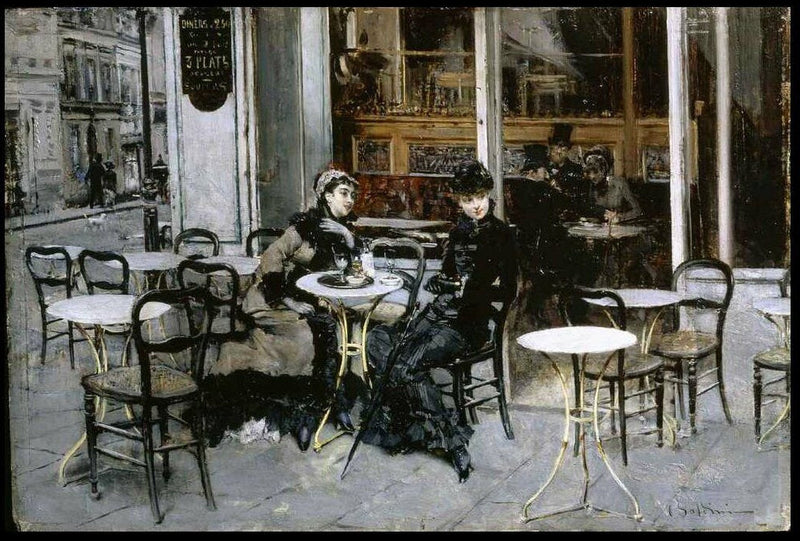 Conversation at the café - Giovanni Boldini