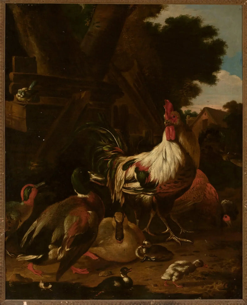 Rooster and ducks - Melchior de Hondecoeter