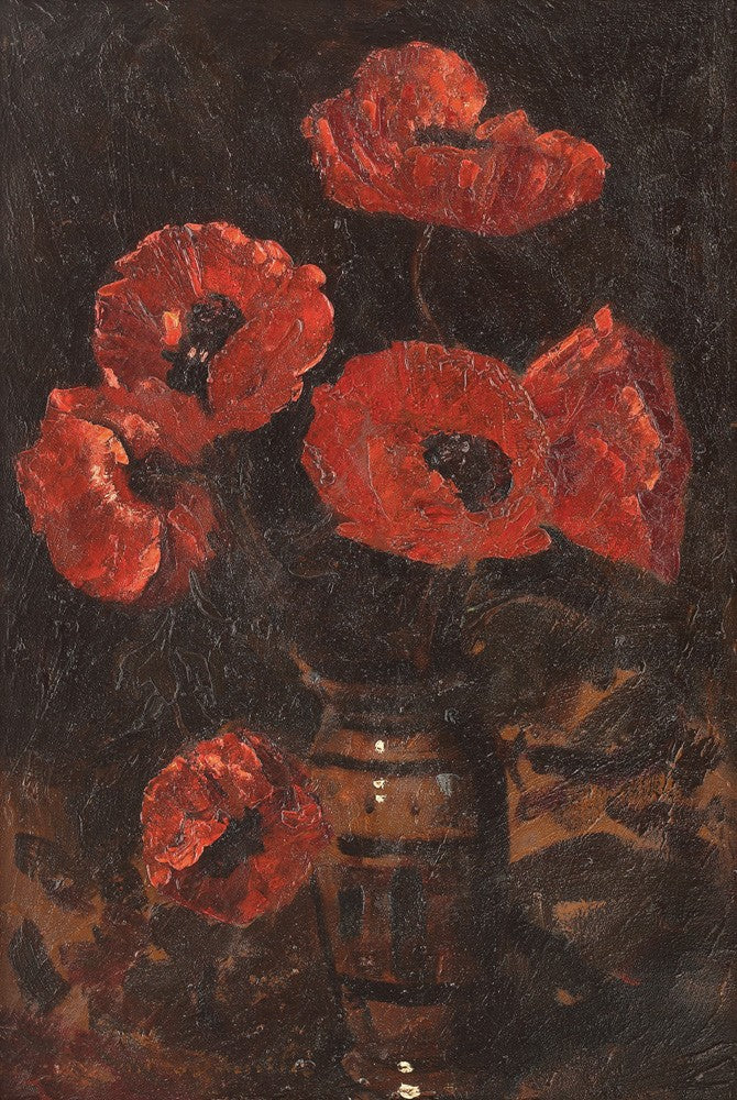 Coquelicots rouges – Octav Băncilă, peinture de coquelicots