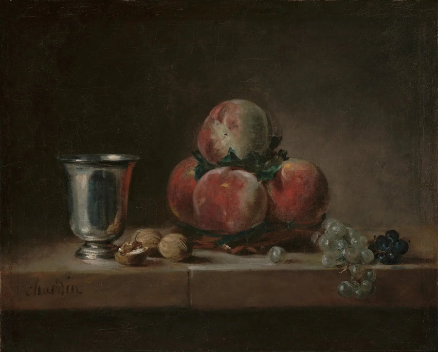 Peach Basket with a Silver Goblet - Jean Siméon Chardin