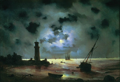 Côte de nuit. Près du phare - Ivan Aïvazovski - Alpha Reproduction