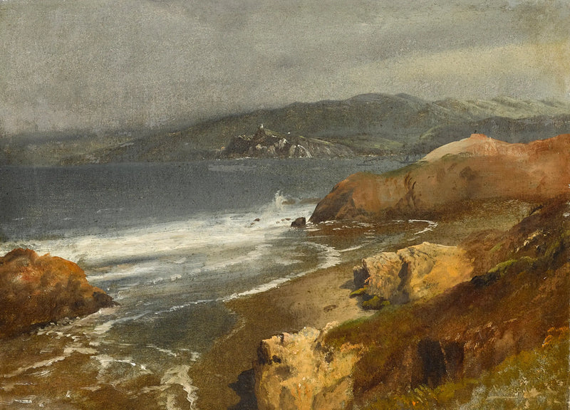 Pacific Coast, California or view towards Point Bonita Lighthouse - Albert Bierstadt