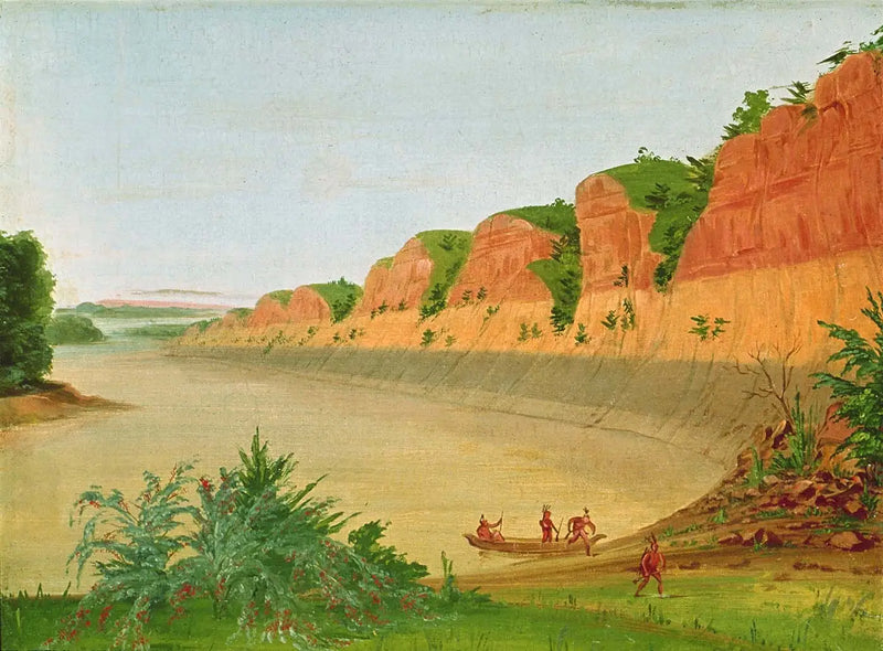South side of Buffalo Island, showing Buffalo bays in the foreground - George Catlin