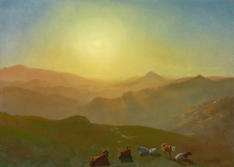 Sunset, Clay Street Hill, San Francisco - Albert Bierstadt