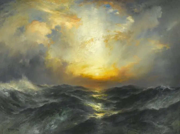 Sunset over the sea - Thomas Moran