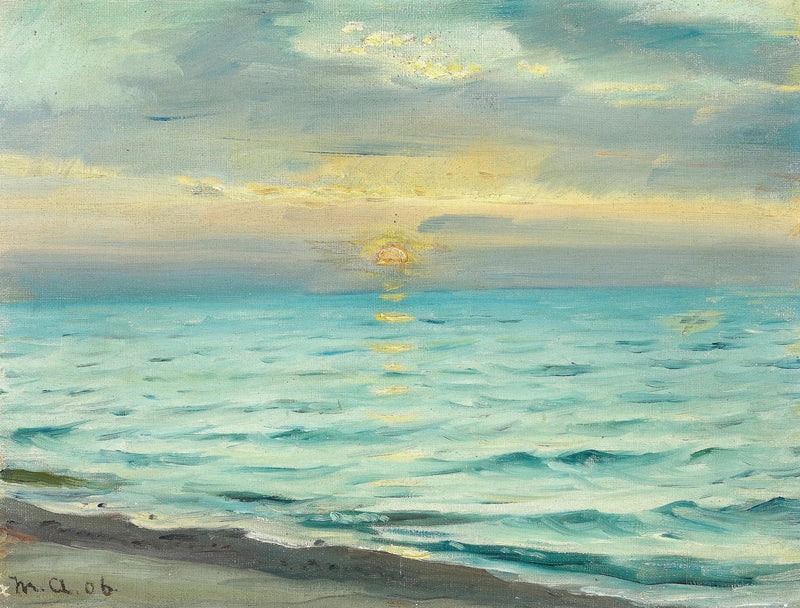 Sunset on Skagen beach. - Michael Peter Ancher