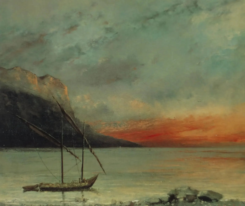 Sunset over Lake Geneva - Gustave Courbet